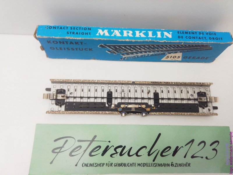 MÄRKLIN H0 AC 1 x 5105 gerades Kontaktgleis M-Gleis / 180 mm = 1/1 / OVP