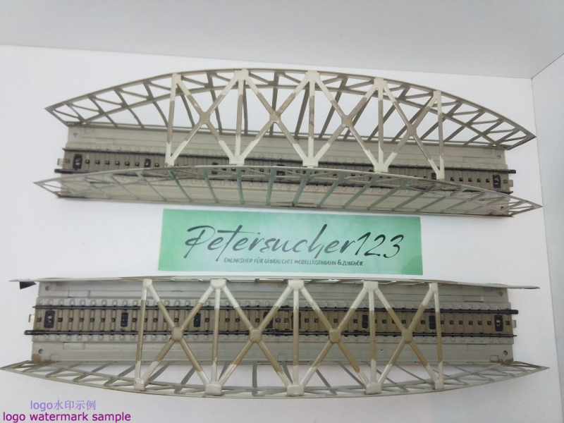 MÄRKLIN H0 AC 7163 2x Bogenbrücke Blech für M-Gleis