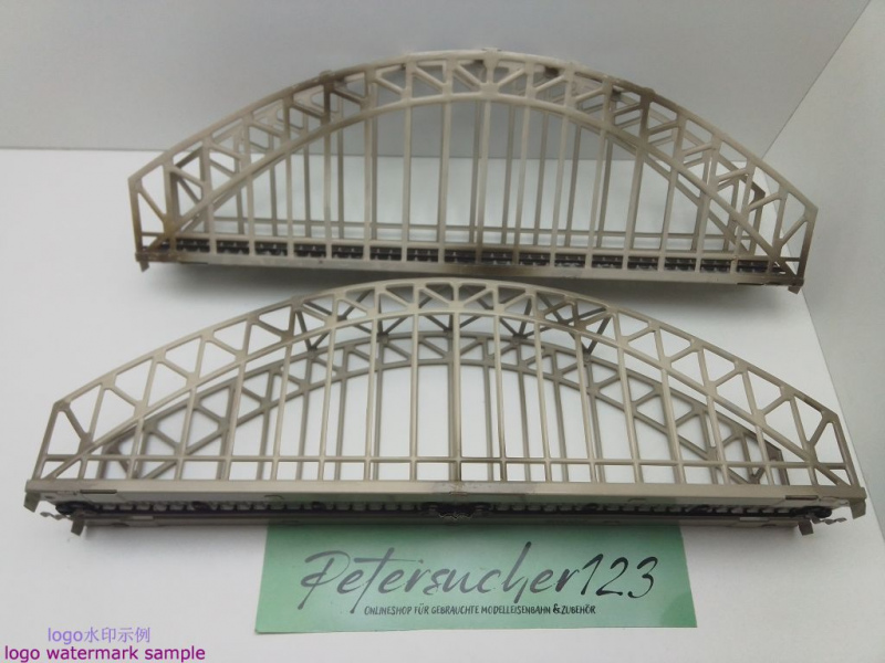 MÄRKLIN H0 AC 7163 2x Bogenbrücke Blech für M-Gleis