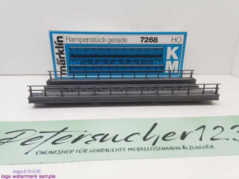 MÄRKLIN H0 AC 7268 gerades Rampenstück für K- & M-Gleis / geschraubt / OVP