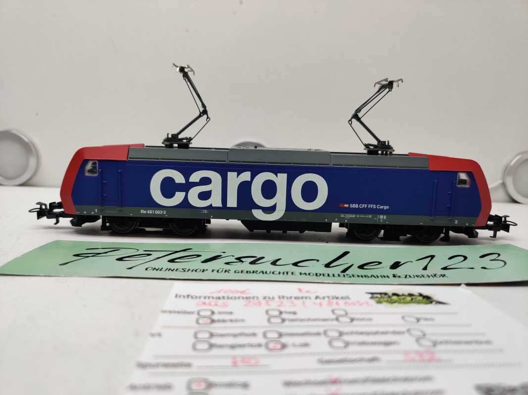 MÄRKLIN H0 AC Elektrolokomotive Re481 003-2 / blauen und roten Design / SBB Cargo / Fx