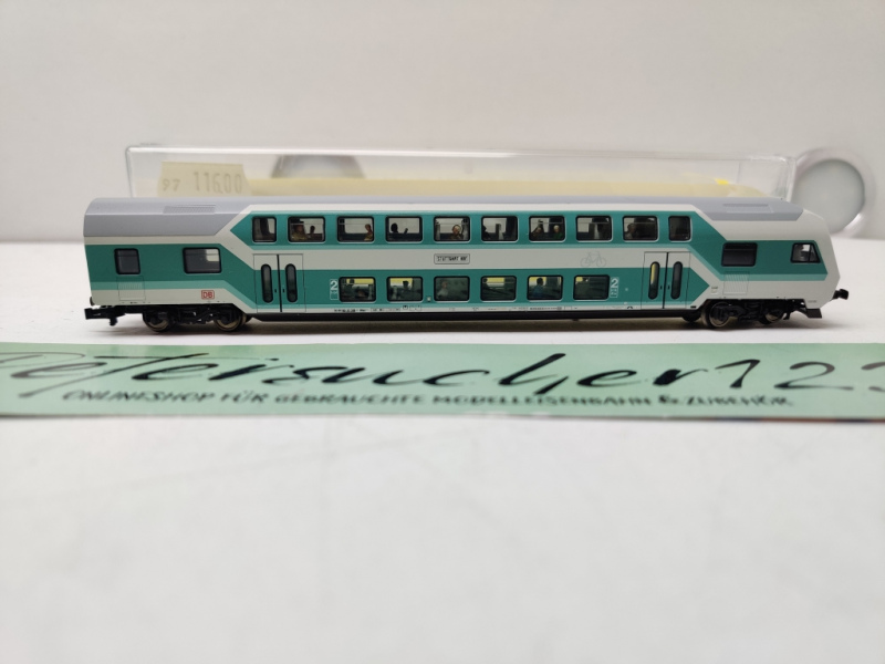 Mini Trix N DC 13758 / Doppelstock-Steuerwagen 2. Klasse / inklusive Personen / OVP