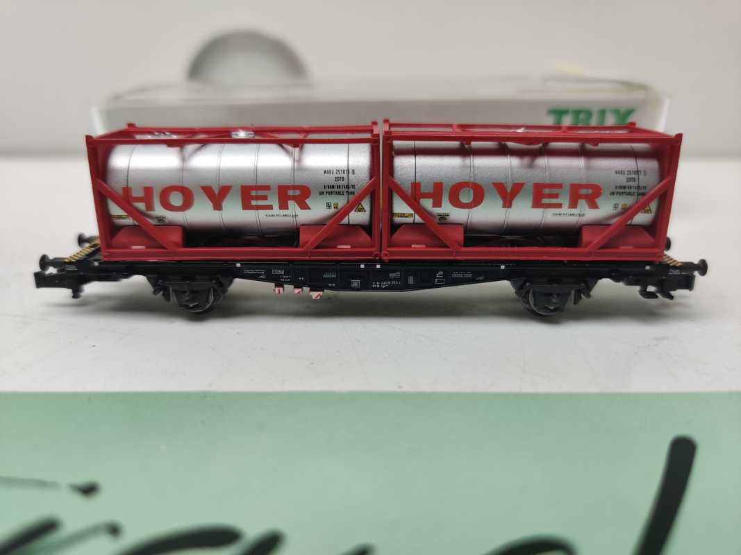 Mini Trix N DC 15289-05 / Einheitstaschenwagen / Sdgkms 707 / DB AG / Tankcontainern „VOTG TANKTAINER“ / OVP