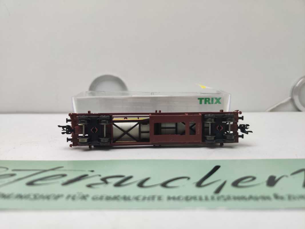 Mini Trix N DC 15257-1 / 4-achsigen Einheitstaschenwagen / Sdgkms 707 / DB AG / „BERTSCHI AG“ / OVP