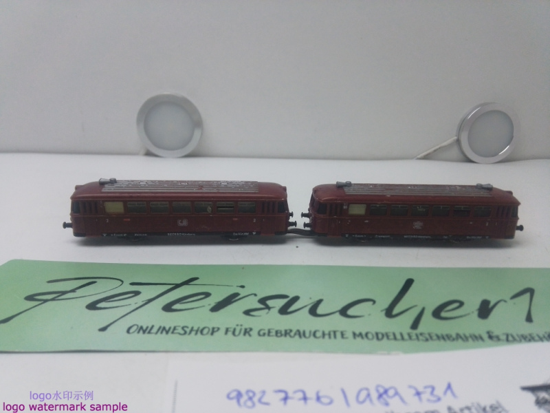 Trix N DC 989731/982776 Schienenbus mit Beiwagen / Rot / DB