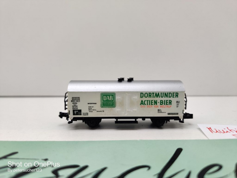 Minitrix N DC 51 3528 00 Kühlwagen "DAB" / Ichqrs 377 Tmmehs 50 / DB