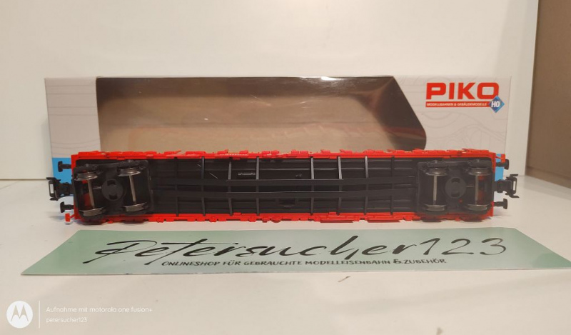 Piko H0 AC 72196 Langholzwagen mit Echtholzladung / Railion / K / DB / OVP