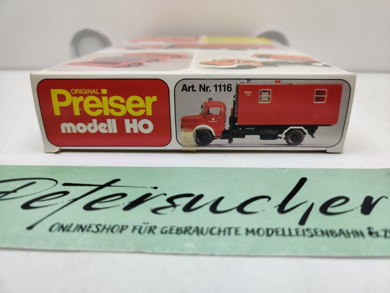 Preiser H0 / 1:87 / 1116 Wechselaufbaufahrzeug WAF Feuerwehr / Bausatz / OVP