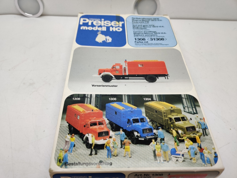 Preiser H0 / 1:87 / 1308 Gerätekraftwagen GKW Magirus / Feuerwehr / Bausatz / OVP