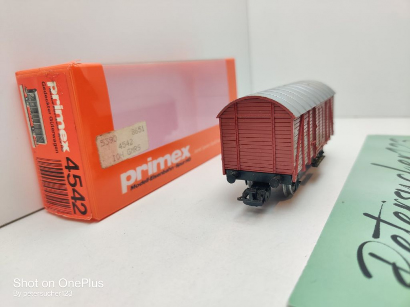 Primex H0 AC 4542 gedeckter Güterwagen / Gm39 / DB / OVP rot