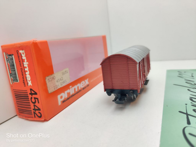 Primex H0 AC 4542 gedeckter Güterwagen / Gm39 / DB / OVP rot