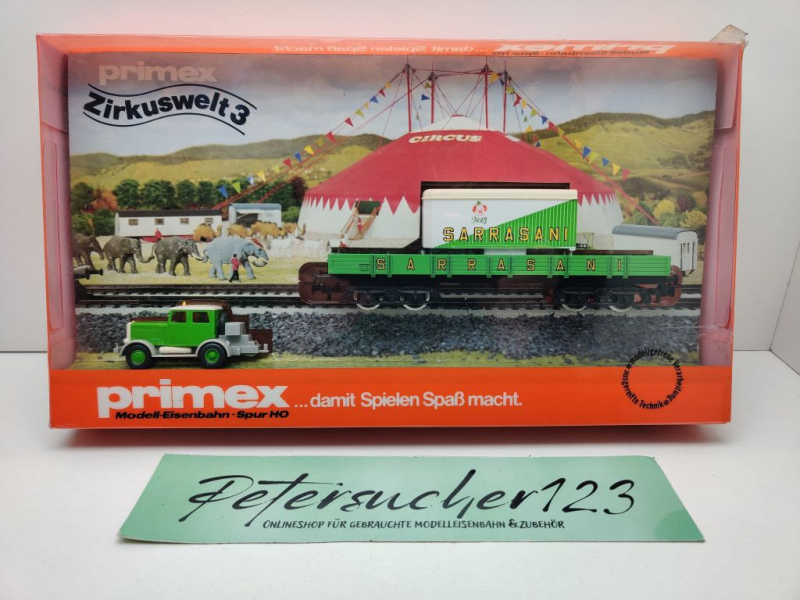 Primex H0 AC 4586 Zirkuswelt 3 "Sarrasani" Niederbord, Anhänger + LKW / OVP ungeöffnet