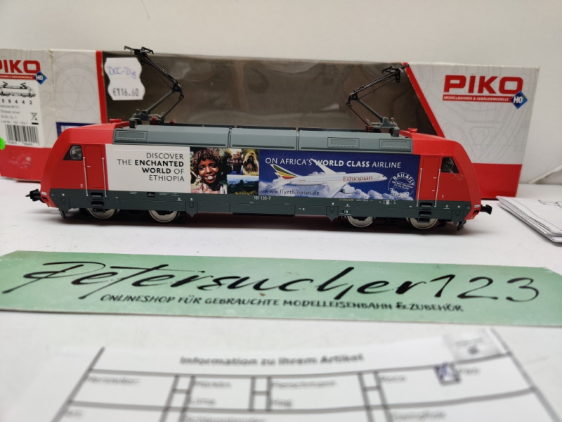 PIKO H0 DC 59442 Elektrolok BR101 / Ethioplan Arline DB-AG  / Digital / OVP