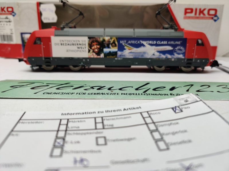 PIKO H0 DC 59442 Elektrolok BR101 / Ethioplan Arline DB-AG  / Digital / OVP