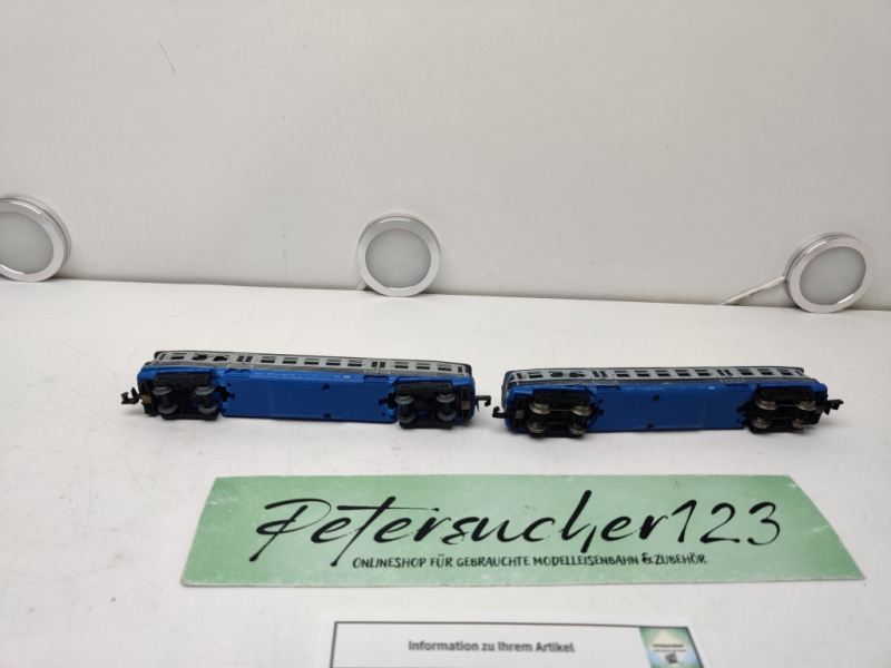 PIKO N DC 5/0649 Triebwagen + Beiwagen / Analog / Blau / Silber