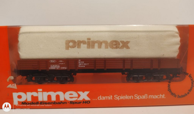 Primex H0 AC 4554 Niederbordwagen mit Plane / DB / OVP nicht geöffnet