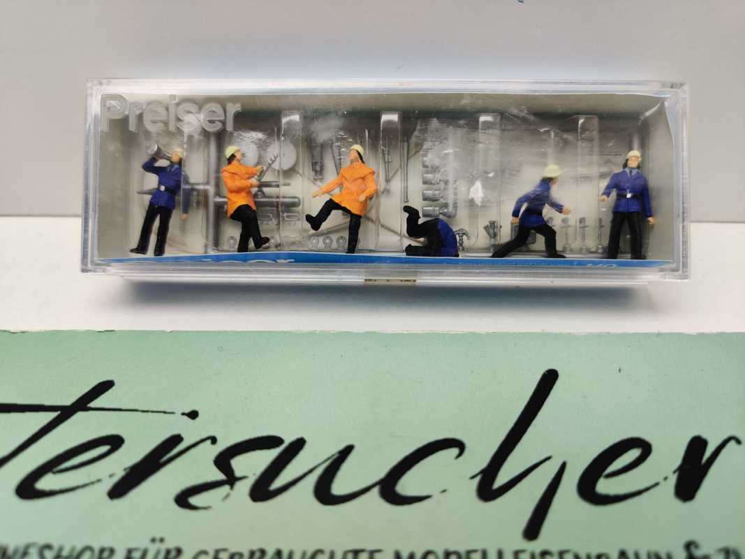 Preiser H0 14201 Figuren-Set "Feuerwehrmänner" / 6 Figurinen / OVP