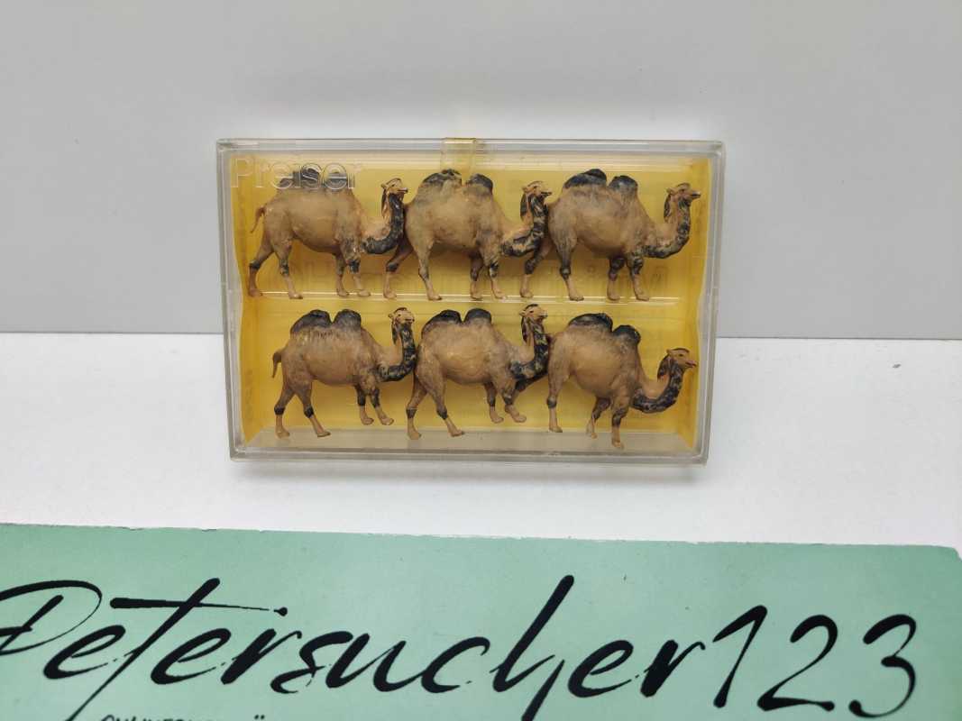 Preiser H0 626 Figuren-Set "Kamele/Trampeltiere" 6 Figuren / 1970-80 Jahre / OVP