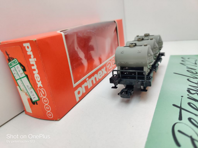 Primex H0 AC 4585 Tragwagen mit 3 Kunststoff-Behältern / Bt 10 / DB / OVP rot