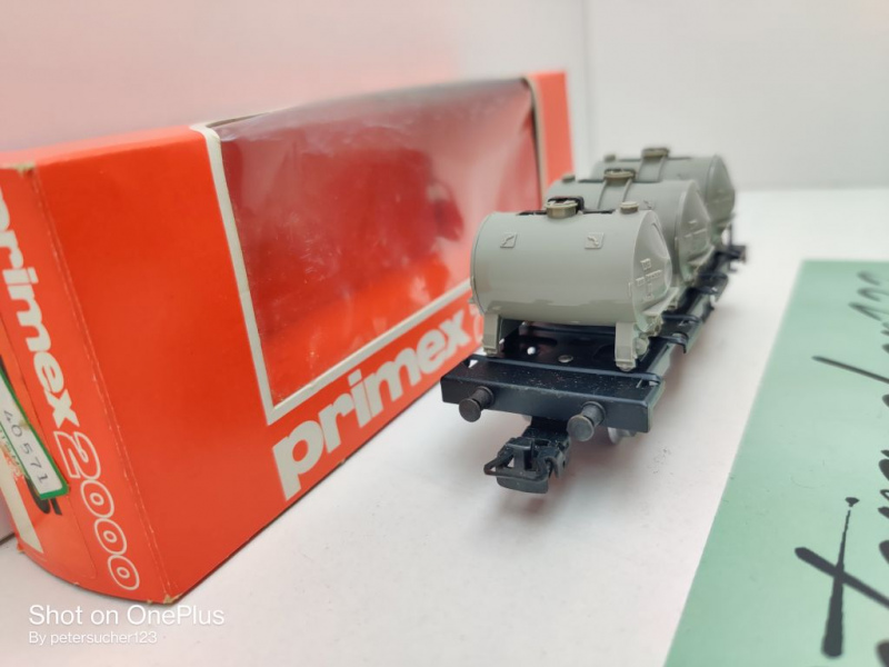 Primex H0 AC 4585 Tragwagen mit 3 Kunststoff-Behältern / Bt 10 / DB / OVP rot