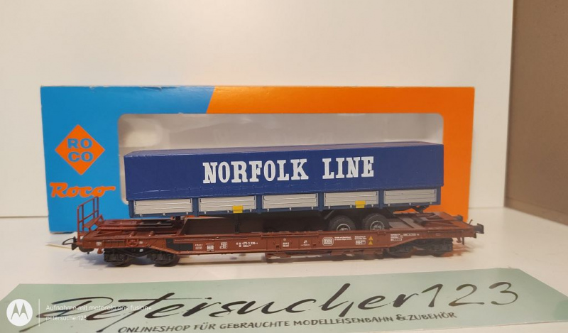 Roco H0 AC Einheitstaschenwagen "Norfolk Line" / AC-Achsen / DB / OVP