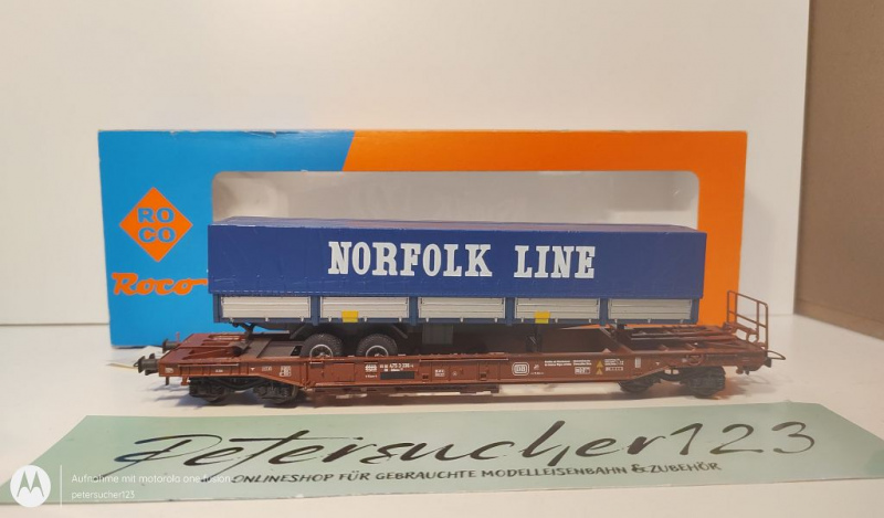 Roco H0 AC Einheitstaschenwagen "Norfolk Line" / AC-Achsen / DB / OVP