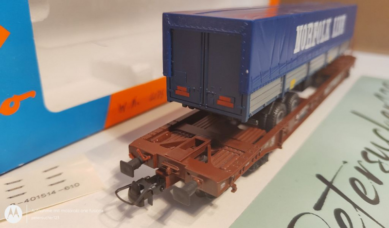 Roco H0 AC Einheitstaschenwagen "Norfolk Line" / AC-Achsen / DB / OVP