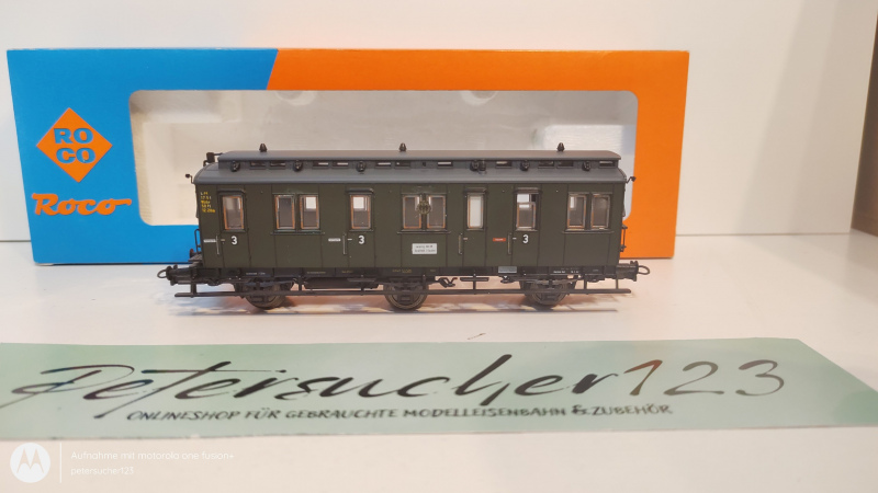Roco H0 DC 44513 Abteilwagen preußische Art + Brmshs / 3.Kl / NEM / DRG / OVP