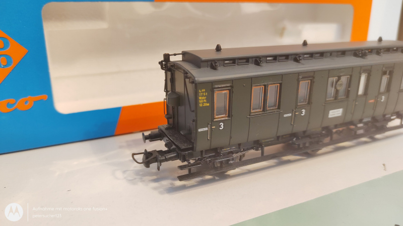 Roco H0 DC 44513 Abteilwagen preußische Art + Brmshs / 3.Kl / NEM / DRG / OVP
