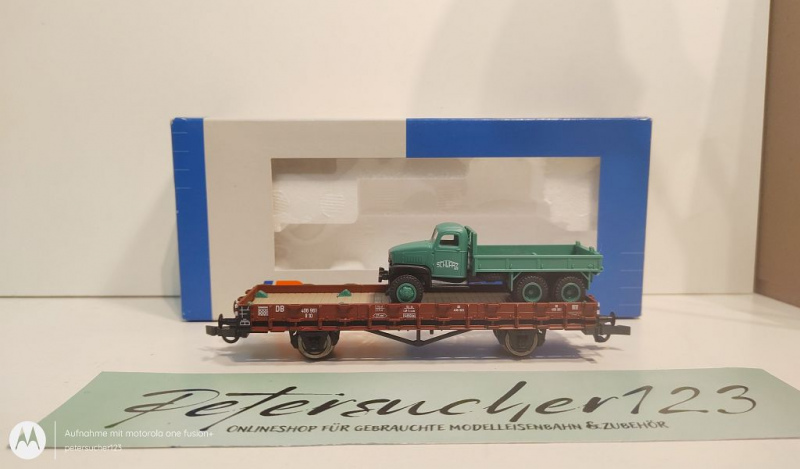Roco H0 AC 44796 Rungenwagen mit Ladung / Raupe / K / DB / OVP