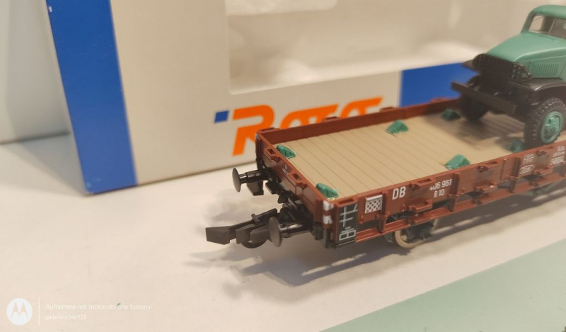 Roco H0 AC 44796 Rungenwagen mit Ladung / Raupe / K / DB / OVP