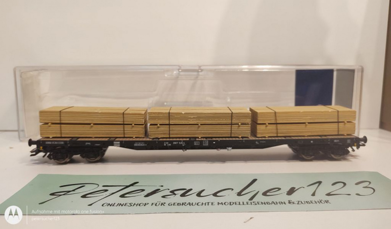Roco H0 AC 76773 Rungenwagen mit Holzstapeln / K / DB / OVP