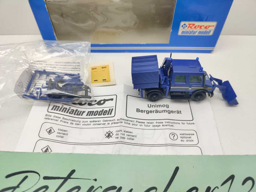 Roco Miniatur Modell H0 1498 Mercedes Unimog U1700L Bergräumgerät "THW" / 1:87 / OVP