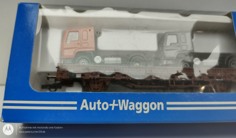 Roco H0 DC 1905 Auto + Waggon Rungenwagen LKW / DB / OVP