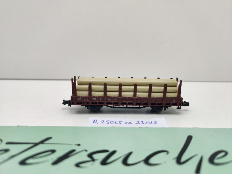 Roco N DC 25025 ex 2314S Rungenwagen Ladung Rundhölzer Rr20 / DB