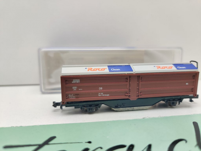 Roco N DC 25093 Hubschiebedachwagen Klmmgks "Roco Clean" / DB / OVP