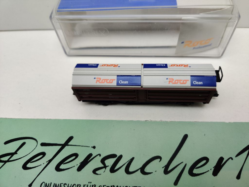Roco N DC 25093 Hubschiebedachwagen Klmmgks "Roco Clean" / DB / OVP