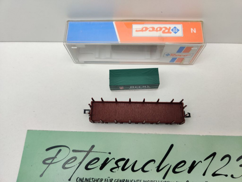 Roco N DC 25915 Rungenwagen mit Wechselpritsche "Becks Bier" Kbs442 / DB / OVP