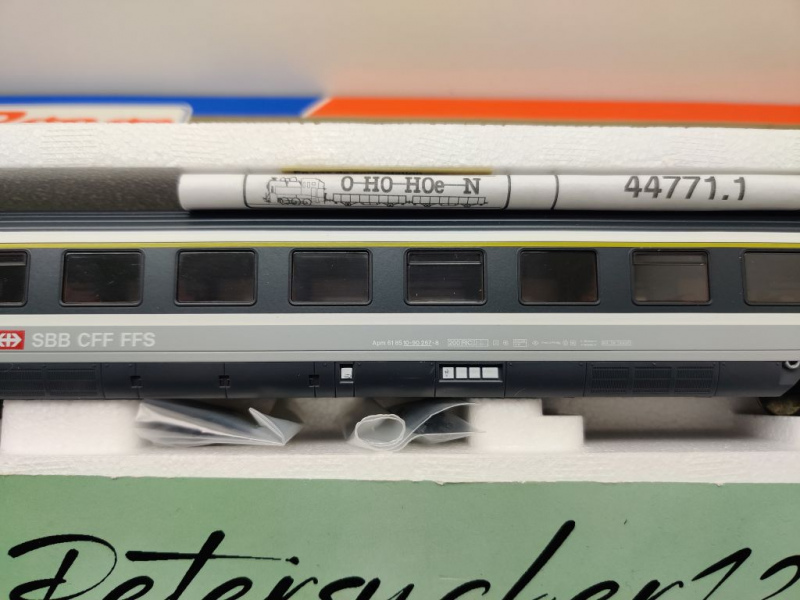 Roco exact 1:87 H0 DC 44771.1 Eurofirmawagen 1.Kl. / Apm / NEM / SBB / OVP