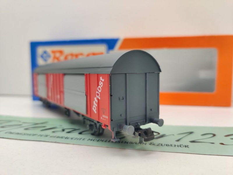 Roco H0 DC 46275 gedeckter Güterwagen "ptt Post" Hbbkkss / NEM / NS / OVP