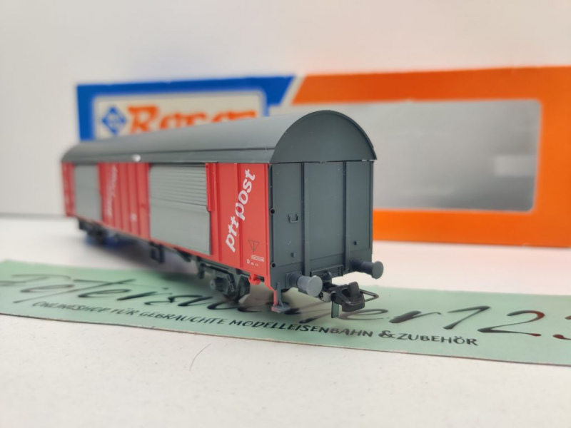 Roco H0 DC 46275 gedeckter Güterwagen "ptt Post" Hbbkkss / NEM / NS / OVP