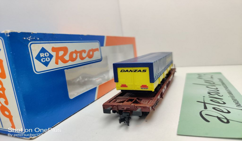 Roco H0 DC 46352 Einheitstaschenwagen Auflieger "Danzas" / Sdtmmss / FS / OVP