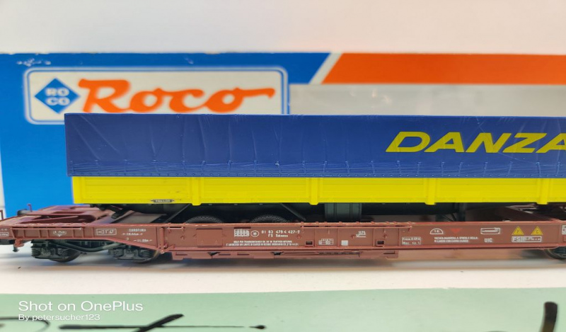 Roco H0 DC 46352 Einheitstaschenwagen Auflieger "Danzas" / Sdtmmss / FS / OVP