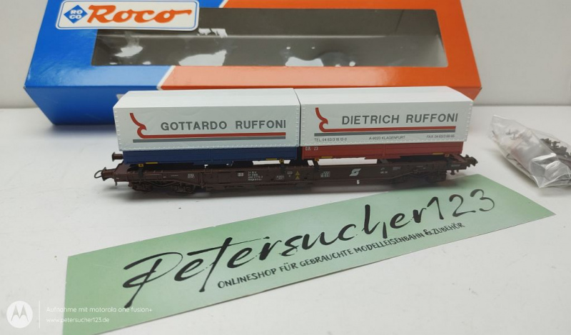 Roco H0 DC 46379 Taschenwagen "Dietrich Ruffoni" "Karel hermans Venlo" 4589172-3 /ÖBB / OVP