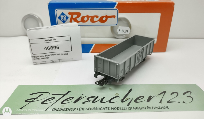 Roco H0 DC 46896 Hochbordwagen / grau / NEM / BLS / OVP