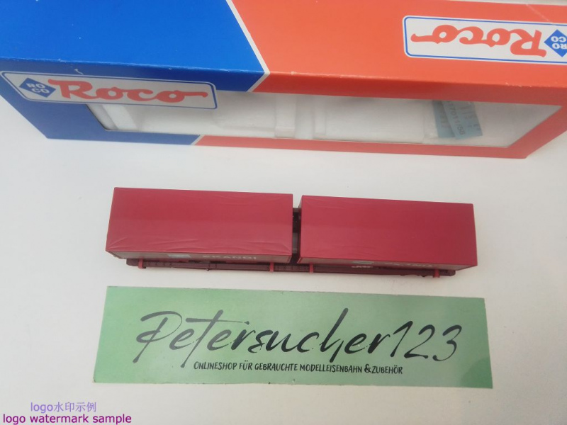 Roco H0 DC 47013 Einheitstaschenwagen + Container "SKANDI" / Sdkms707 / NEM / DB / OVP