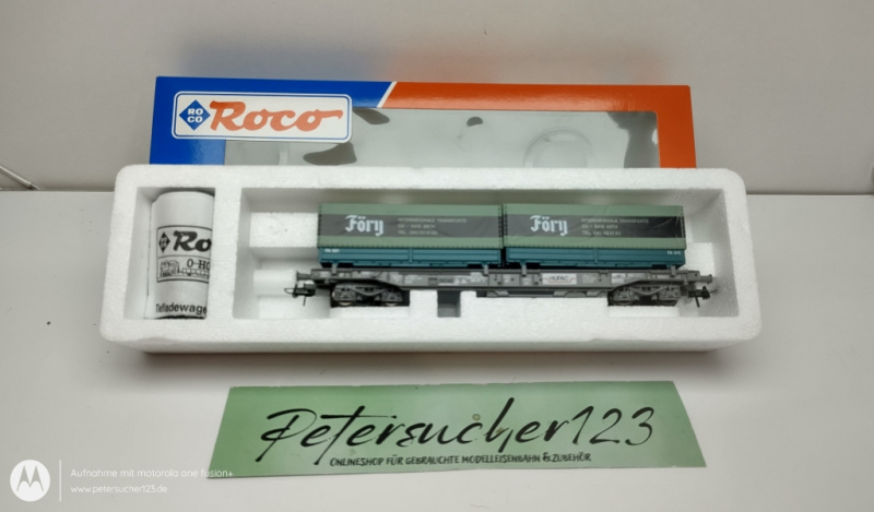 Roco H0 DC 47016  Hupac IV Einheitstaschenwagen FÖRY Wechselplanen Pritschen / SBB / OVP