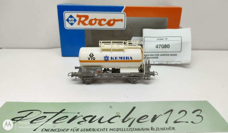 Roco H0 DC 47080 Gas-Kesselwagen "KEMIRA" / NEM / SBB / OVP