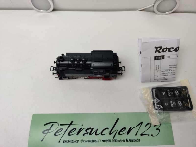 Roco DC H0 BR80 001 / 51161 dreiachsige Tender-Dampflokomotive / DB / Analog / Zusatzteile