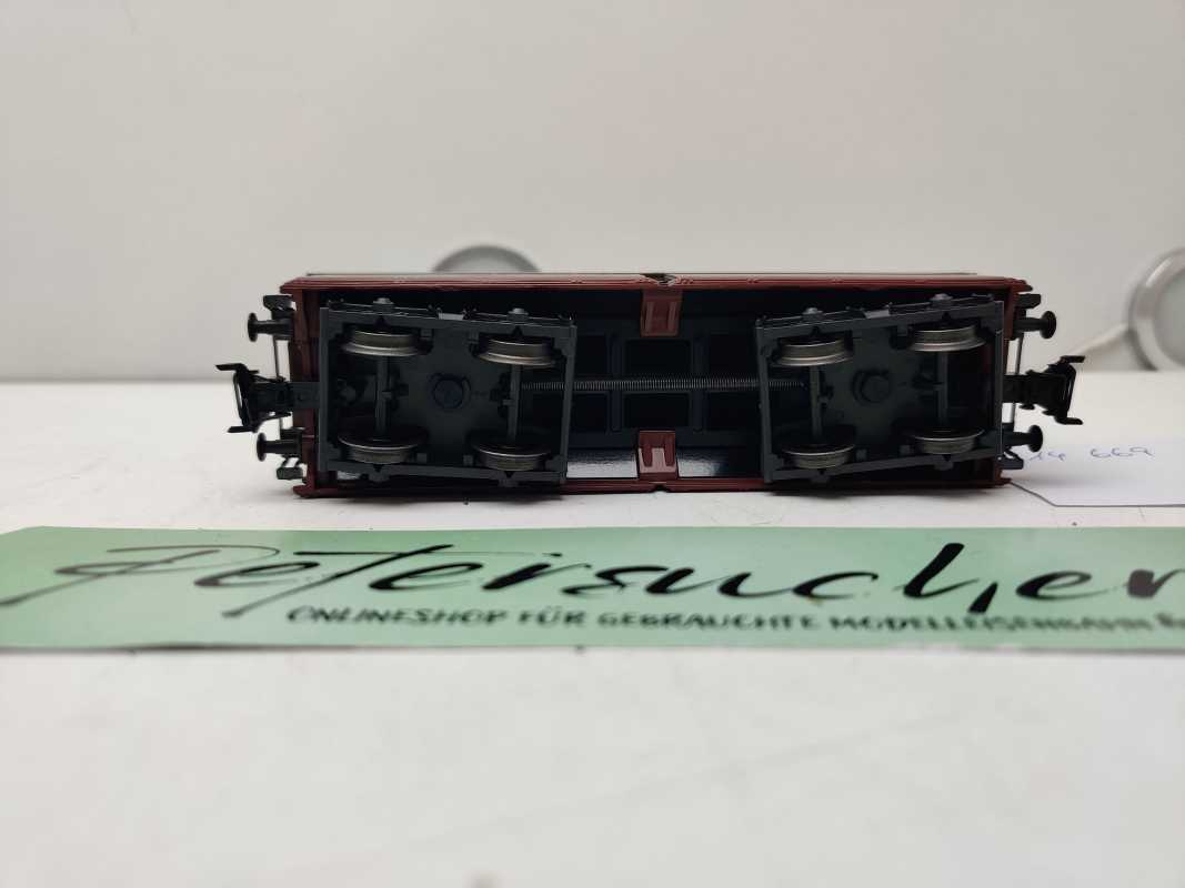 Roco H0 AC 614 669 / vierachsiger Großraum-Selbstentladewagen / NEM / DB / Ladegut Kohle